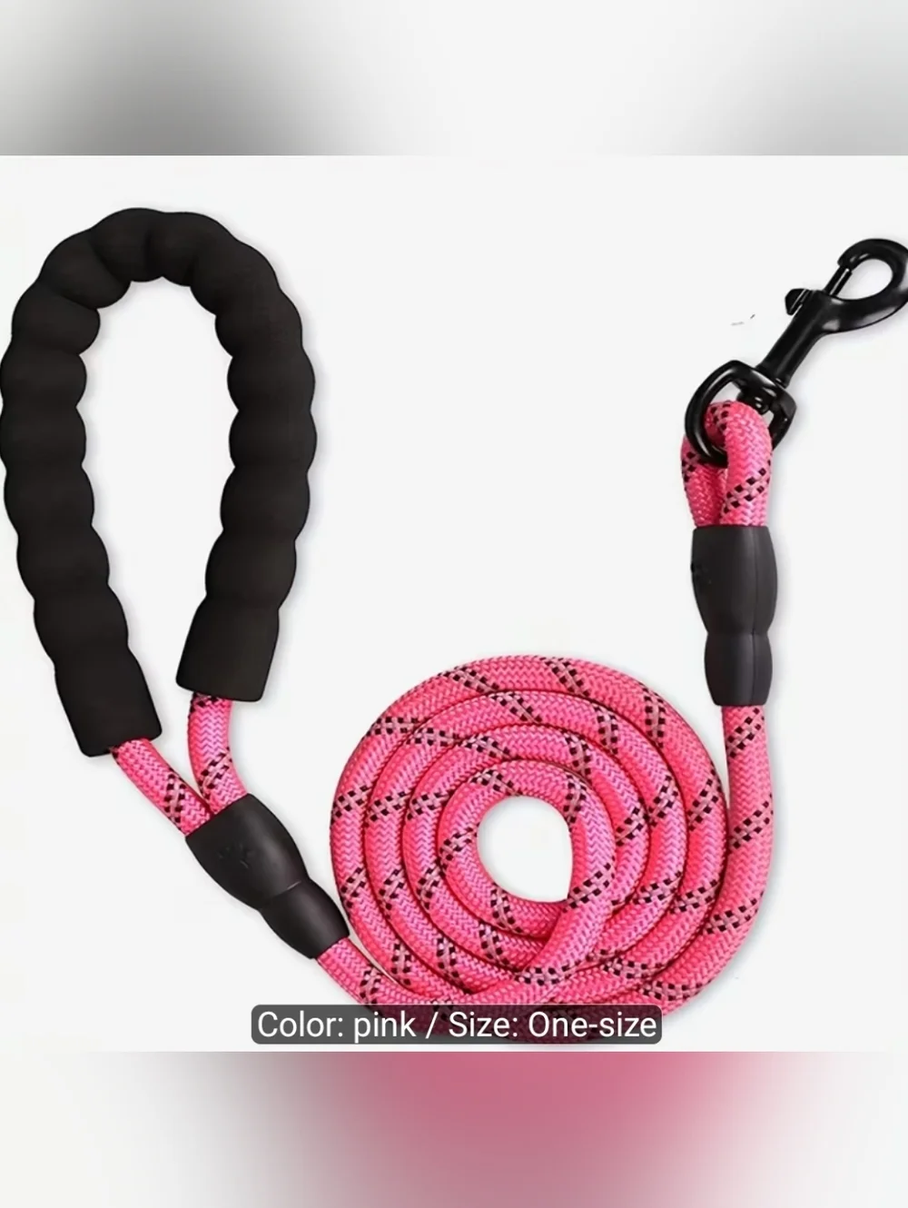 4 Feet Pink Rope Dog Leash with Padded Handle